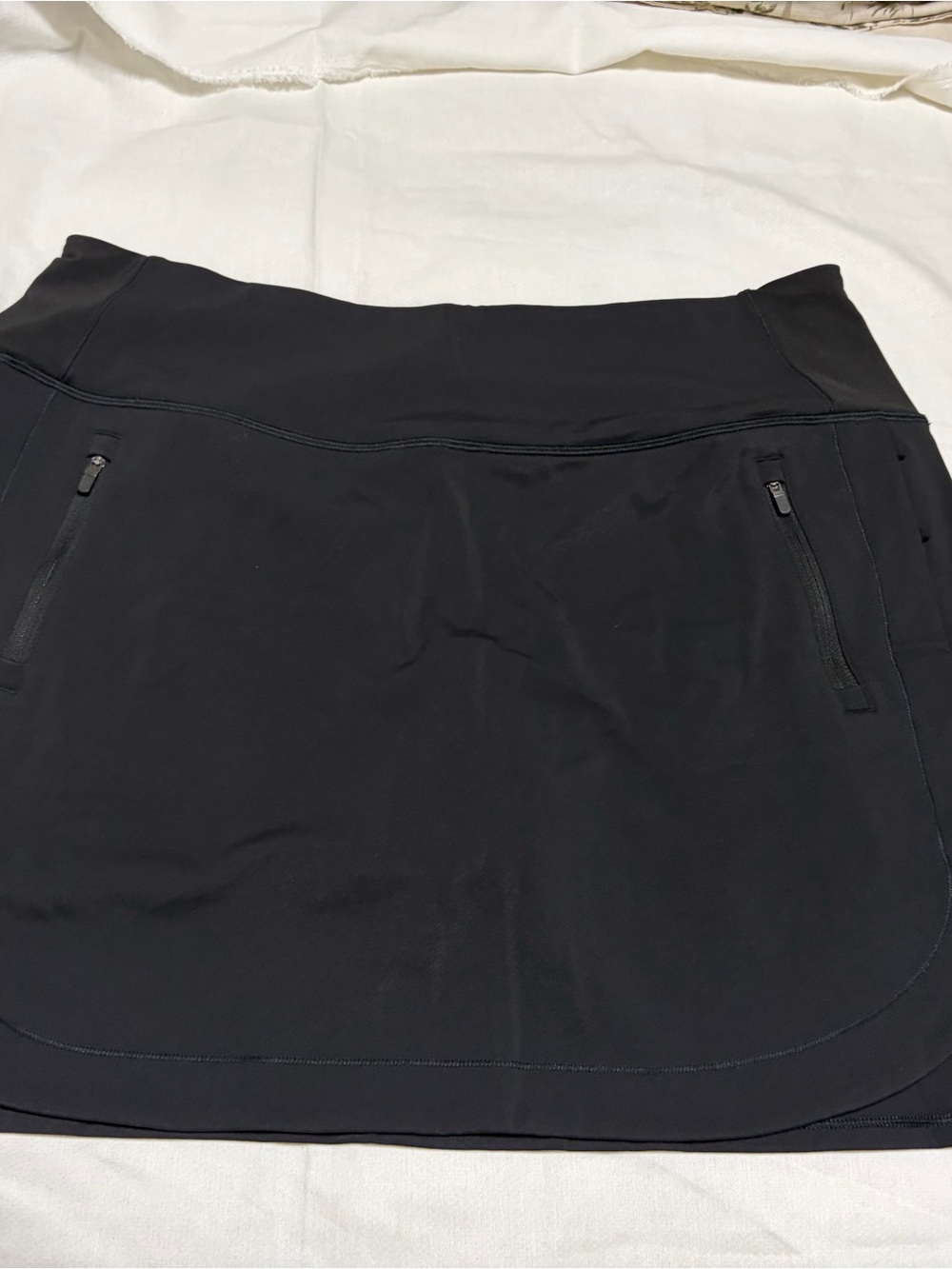 Athleta Black Zip-Pocket Athletic Mini Skirt